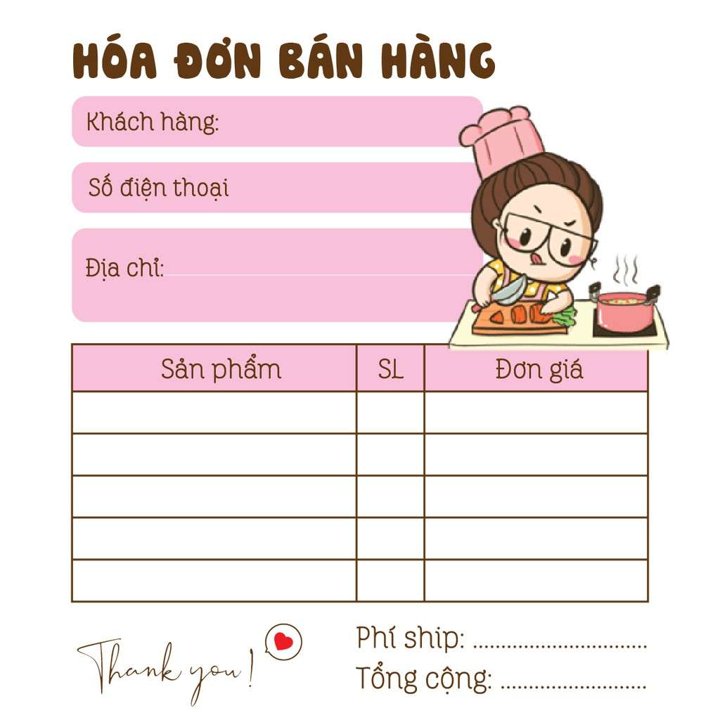 Mẫu hóa đơn bán hàng tại In ấn T&T