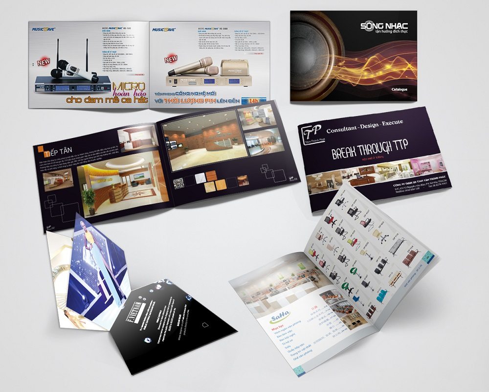 Cuốn catalogue cho công ty thiết bị điện tử do In Ấn T&T thực hiện