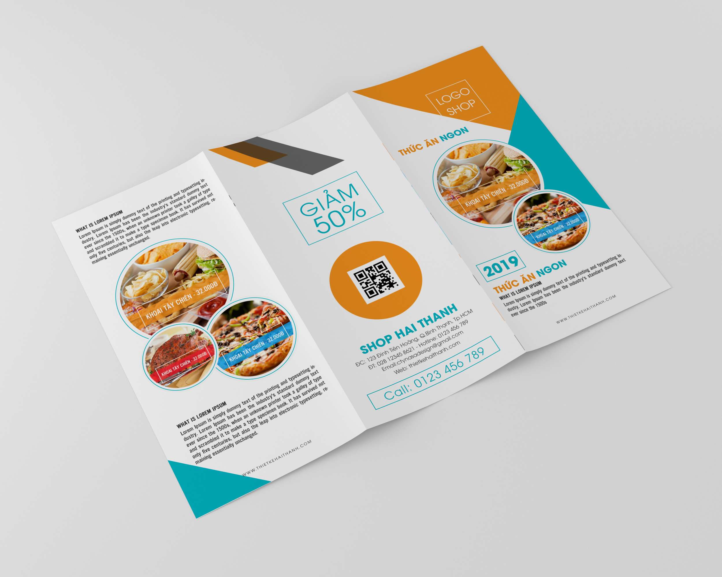 Mẫu tờ gấp 3 (Brochure) thực phẩm