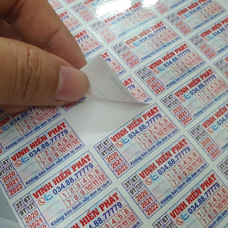 tem dán bảo hành điện thoại