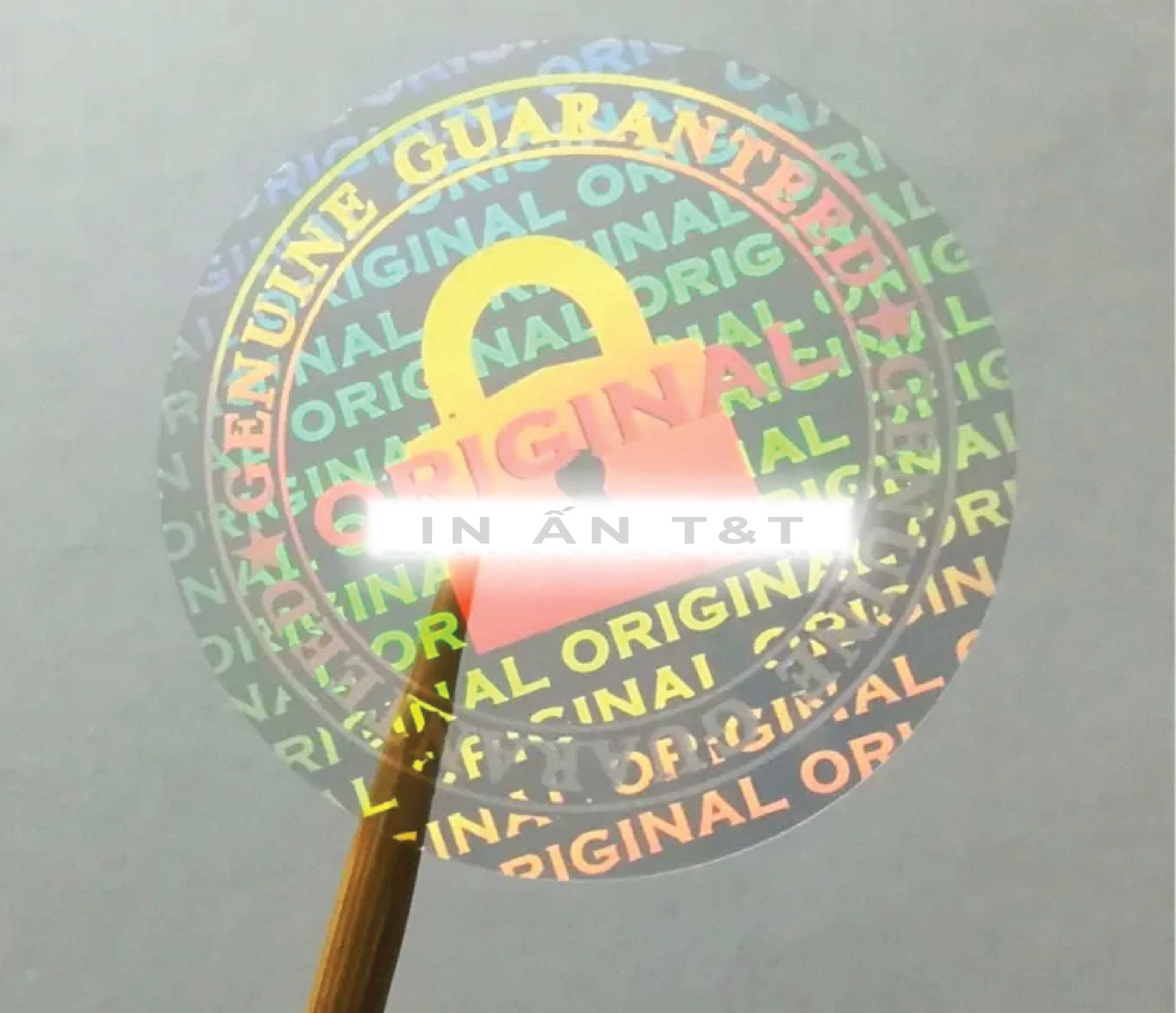 Tem 7 màu bảo hành trong suốt hologram