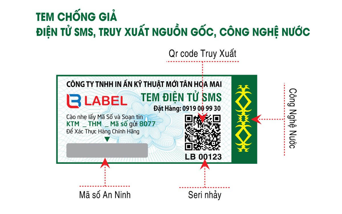 Tem 7 màu bảo hành công nghệ điện tử SMS