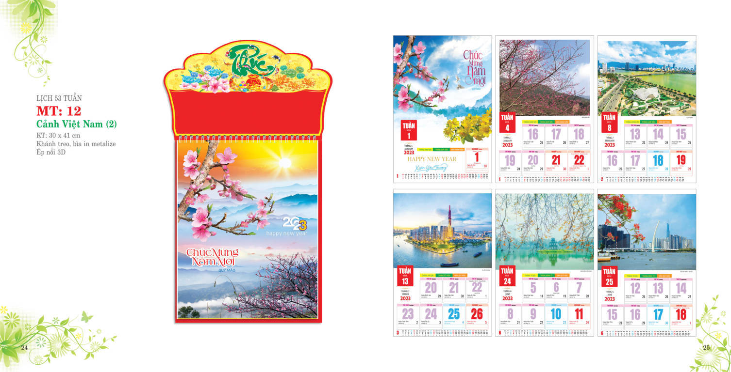 Nhận in lịch tết theo yêu cầu - lịch bloc